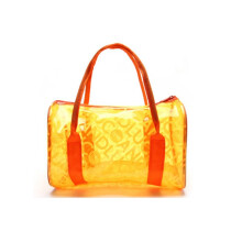 (Orange) Waterproof Outdoors Swimming Bag Wash Bags Portable Simple Beach Handbag Jelly