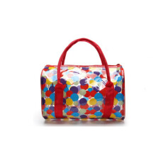 (Red) Waterproof Outdoors Swimming Bag Wash Bags Portable Simple Beach Handbag Jelly