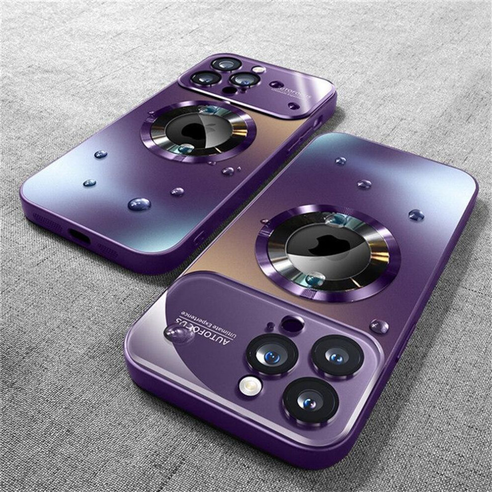 (purple, iPhone 16 Pro Max) Bumper Matte Magnetic for Magsafe Wireless Charging Case for iPhone 16 15 14 Pro Max 13 12 11 Glass Lens Camera Protection Cover