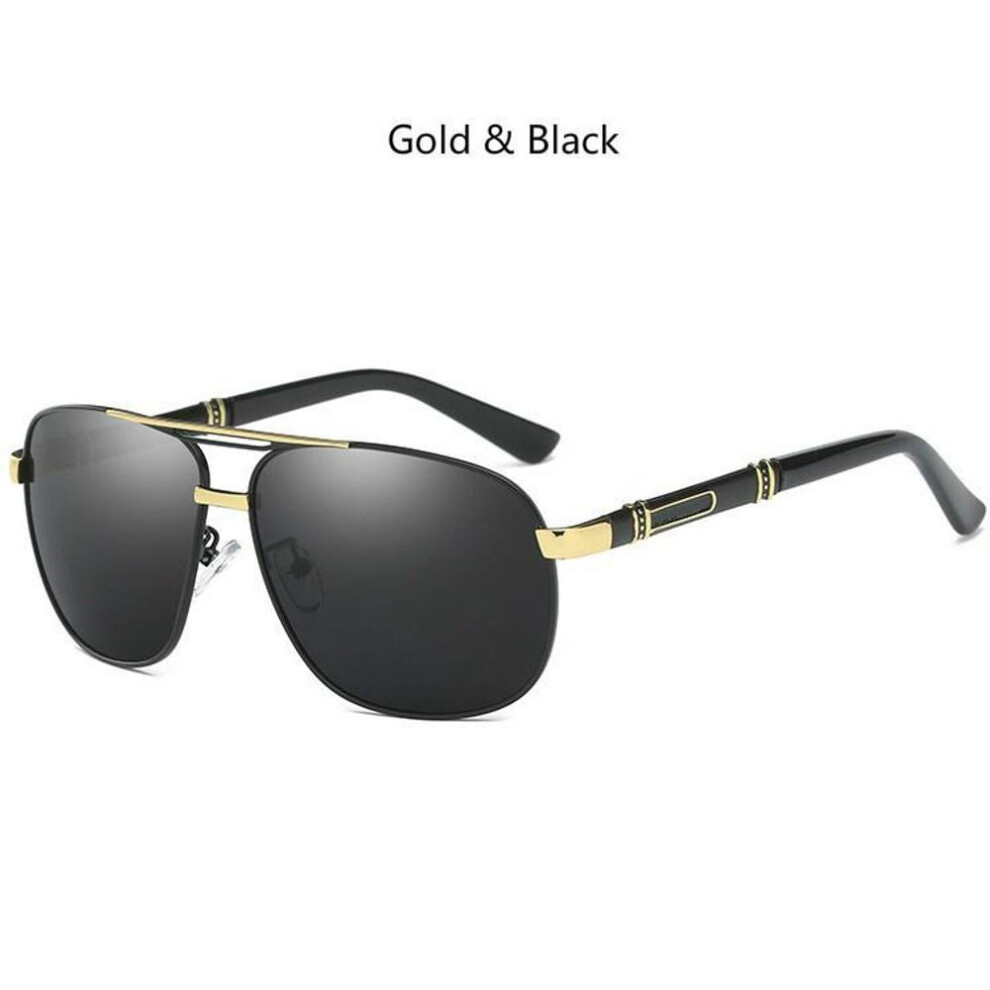 (gold) Fashion Polarized Sunglasses Men&apos;s Classic Retro Sunglasses Driving Sunglasses Outdoors Sunglasses