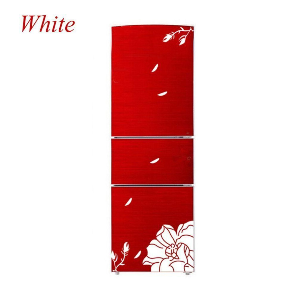 (white) One Set Home Mural Art Elegant Refrigerator Sticker Floral Cabinet Decal Magnolia Flower