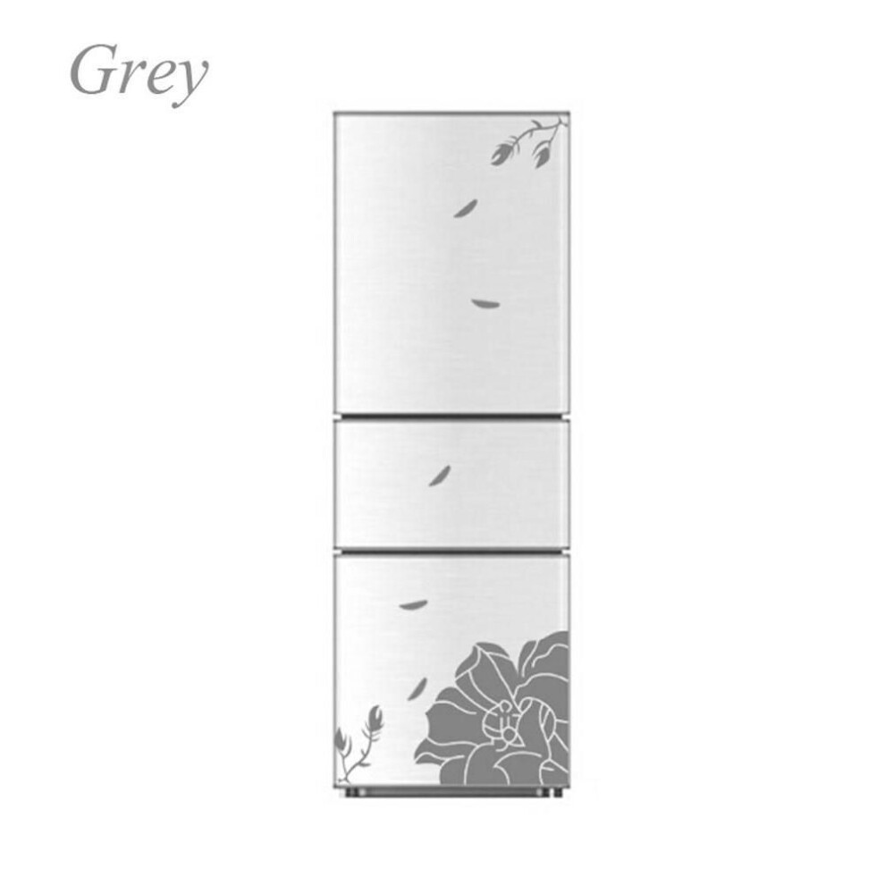 (grey) One Set Home Mural Art Elegant Refrigerator Sticker Floral Cabinet Decal Magnolia Flower