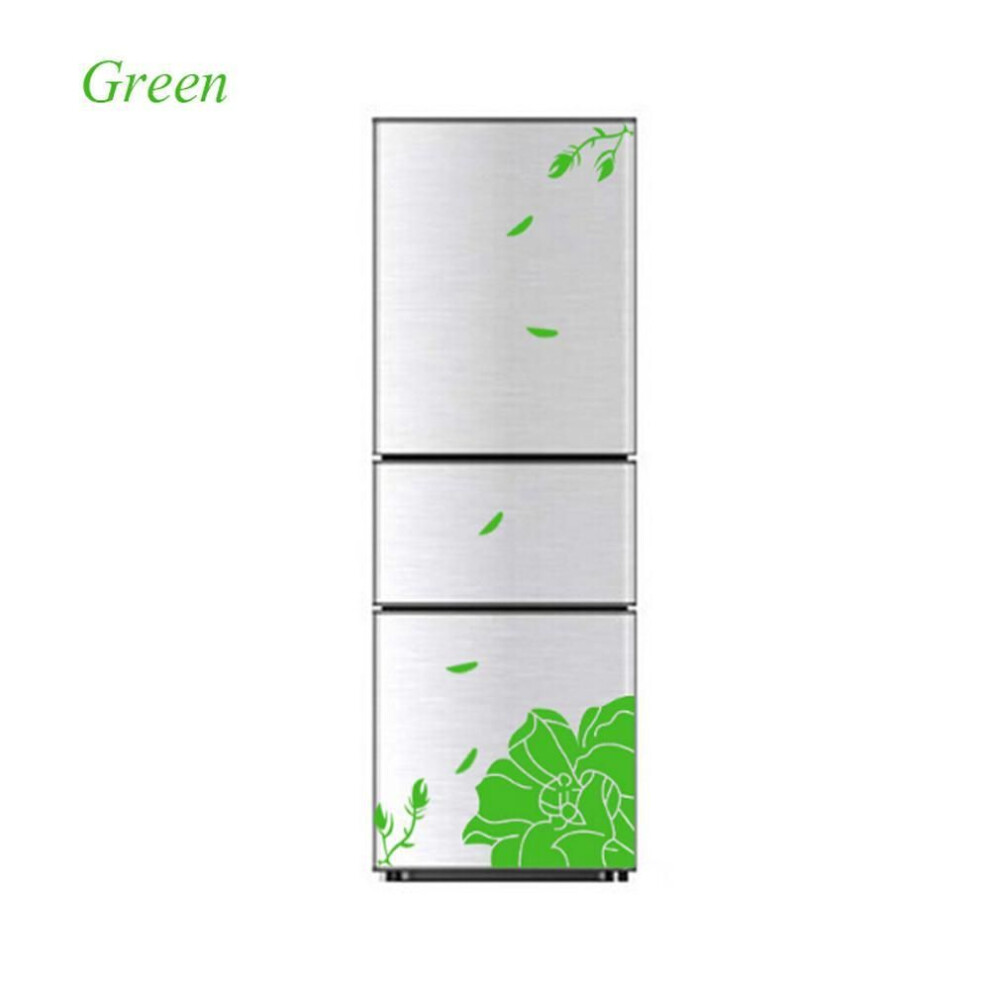 (green) One Set Home Mural Art Elegant Refrigerator Sticker Floral Cabinet Decal Magnolia Flower
