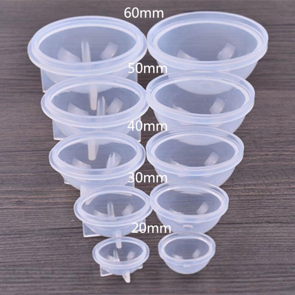 (50mm) 20-60mm Diy Silicone Mold Epoxy Resin Orb Globe Ball Sphere Beads Jewelry Making