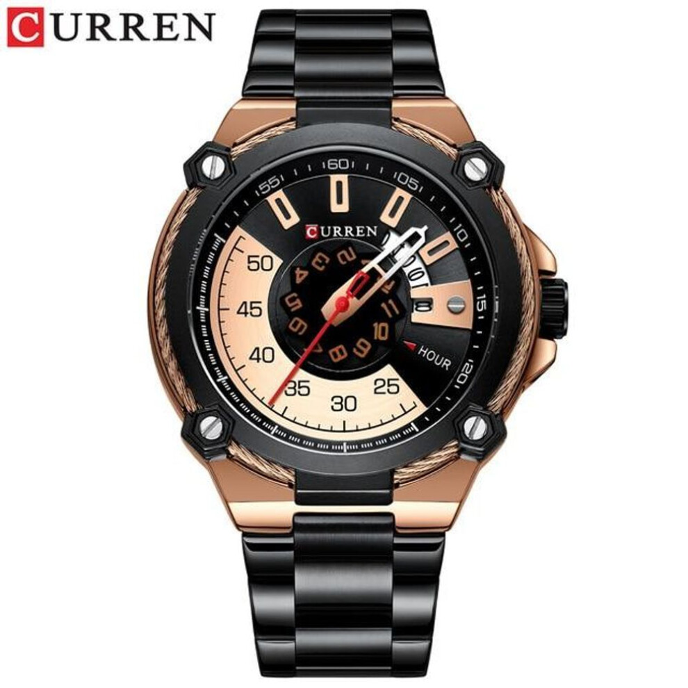 (gold) Curren Design Watches Men&apos;s Watch Quartz Clock Male Fashion Stainless Steel Wristwatch With Auto Date Causal Business New Watch M8345