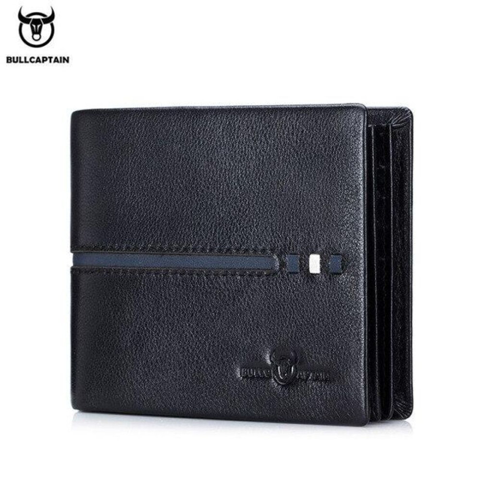 (black) BULLCAPTAIN Genuine Leather Wallet Male Brand Designer Business Wallet Multi-function Storage Purse Rfid Card Package Wallet Men