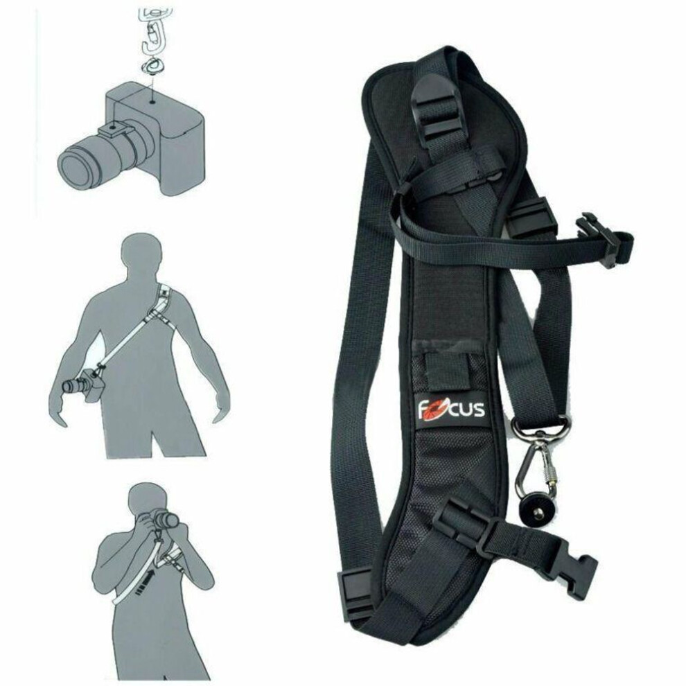 Camera Shoulder Strap Messenger Black For Dslr Canon Nikon Slr