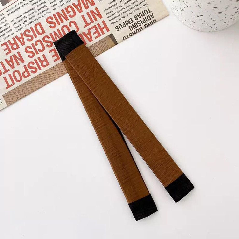 (light brown) Girl Hair Accessories Sweet French Dish Made Hair Band Ball Twist Magic Diy Tool Bun Maker Synthetic Donuts Bud Head Band