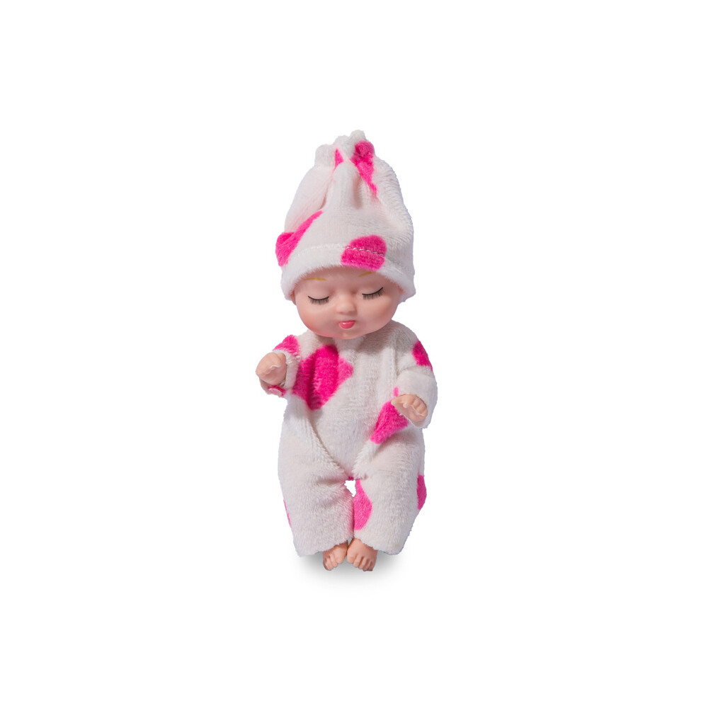 ( Cow) Sleeping Newborn Lifelike Baby Dolls Pvc Limbs Rotated Kids Gift Christmas Decor Pink