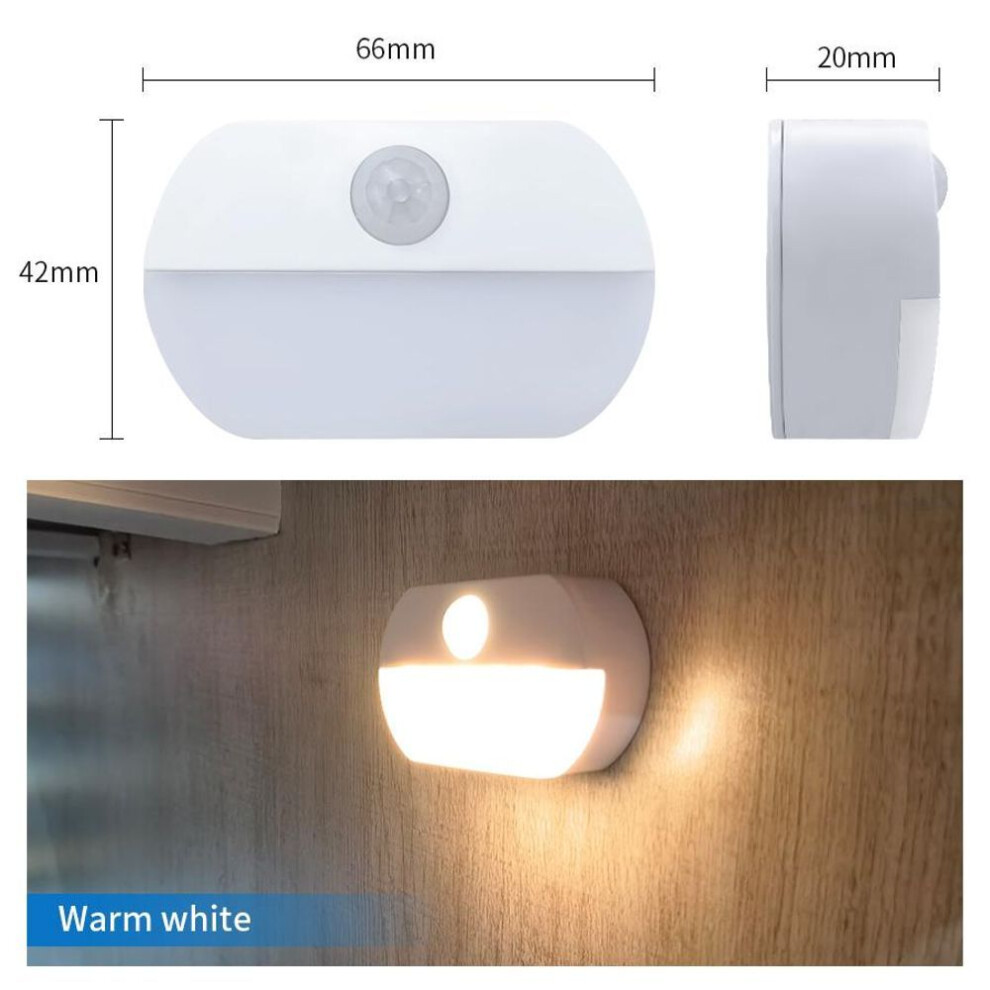 (warm white) Motion Sensor Night Light Aaa Battery Powered Lamp Cabinet Storages Kitchen Lights Wall Stair Closet Aisle Bedroom Night Lamp