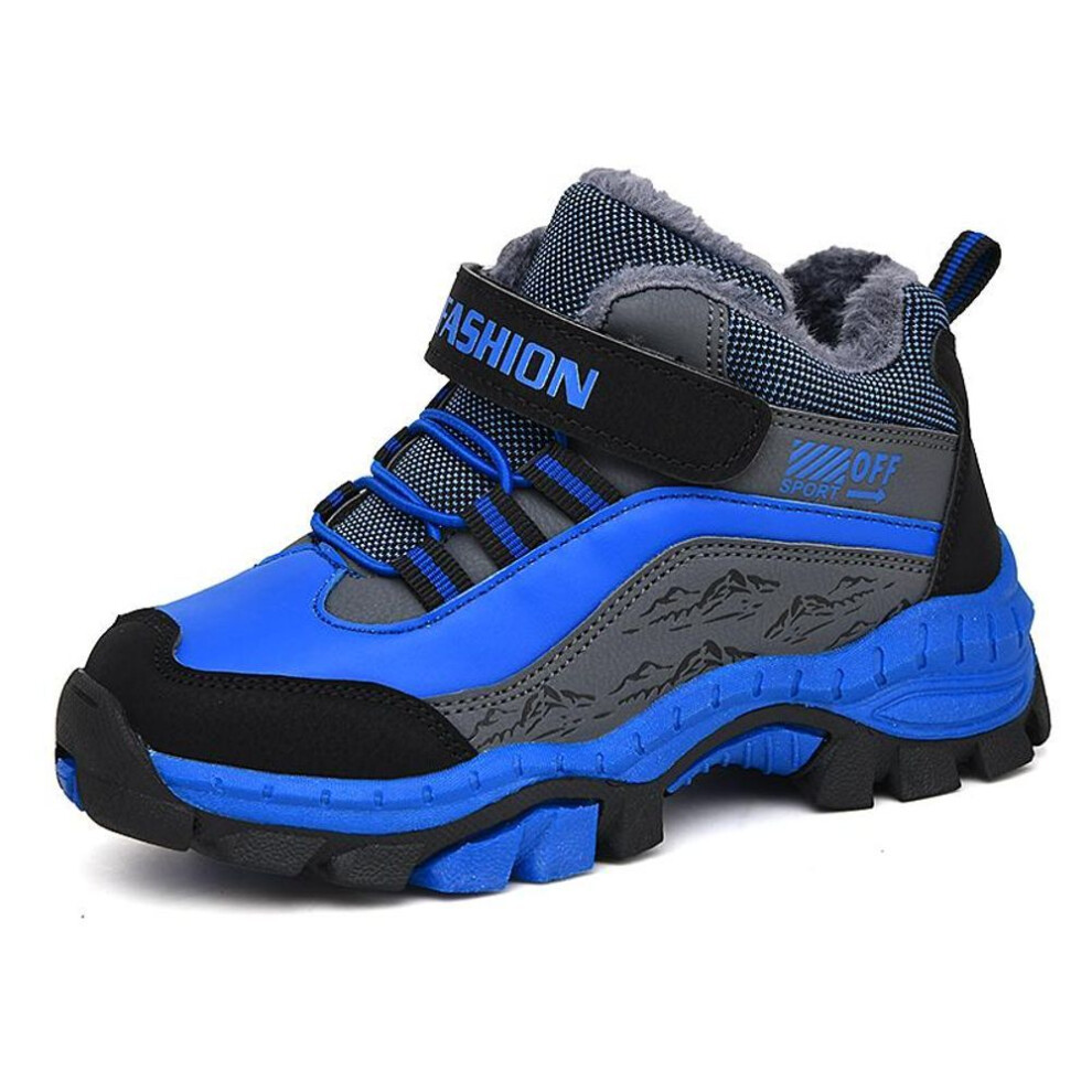 (blue, 34) 31-40 Youth Winter Shoes Outdoor Waterproof Snow Boot Children&apos;s Winter Large Small Snow Snow Boot