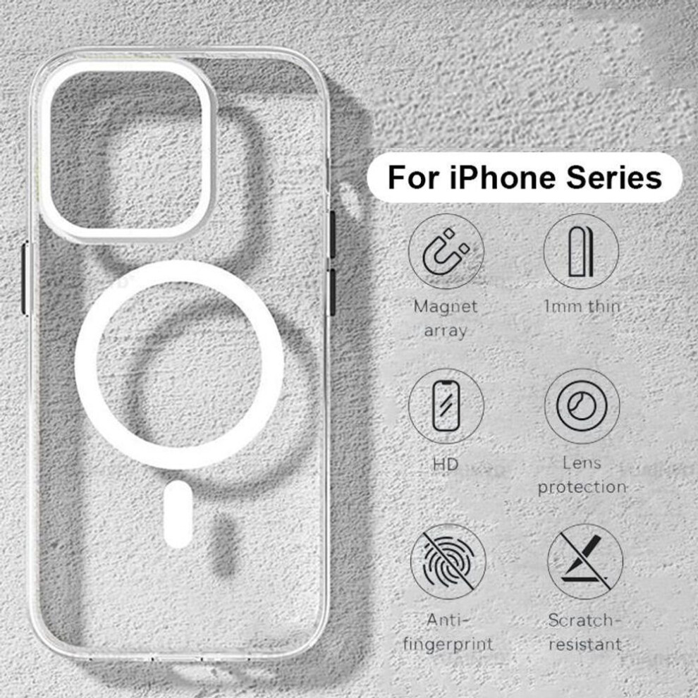 (transparent, iPhone Xs Max) For Magnetic Wireless Charging Case For Iphone 16 15 14 13 12 11 Pro Max Plus Mini X Xs Xr Se Clear Cover Accessories