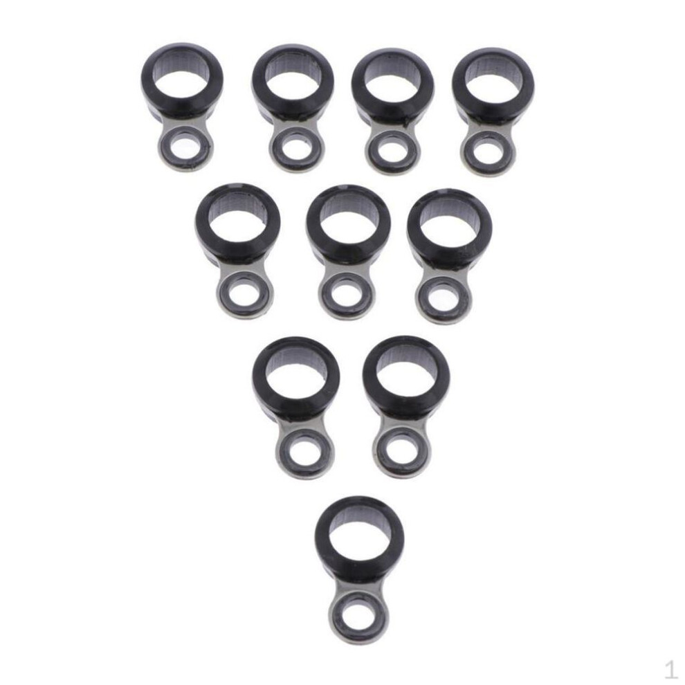(10mm) 10 Pcs Stainless Steel 5 Sizes Fishing Rod Guide Tips Rings Line
