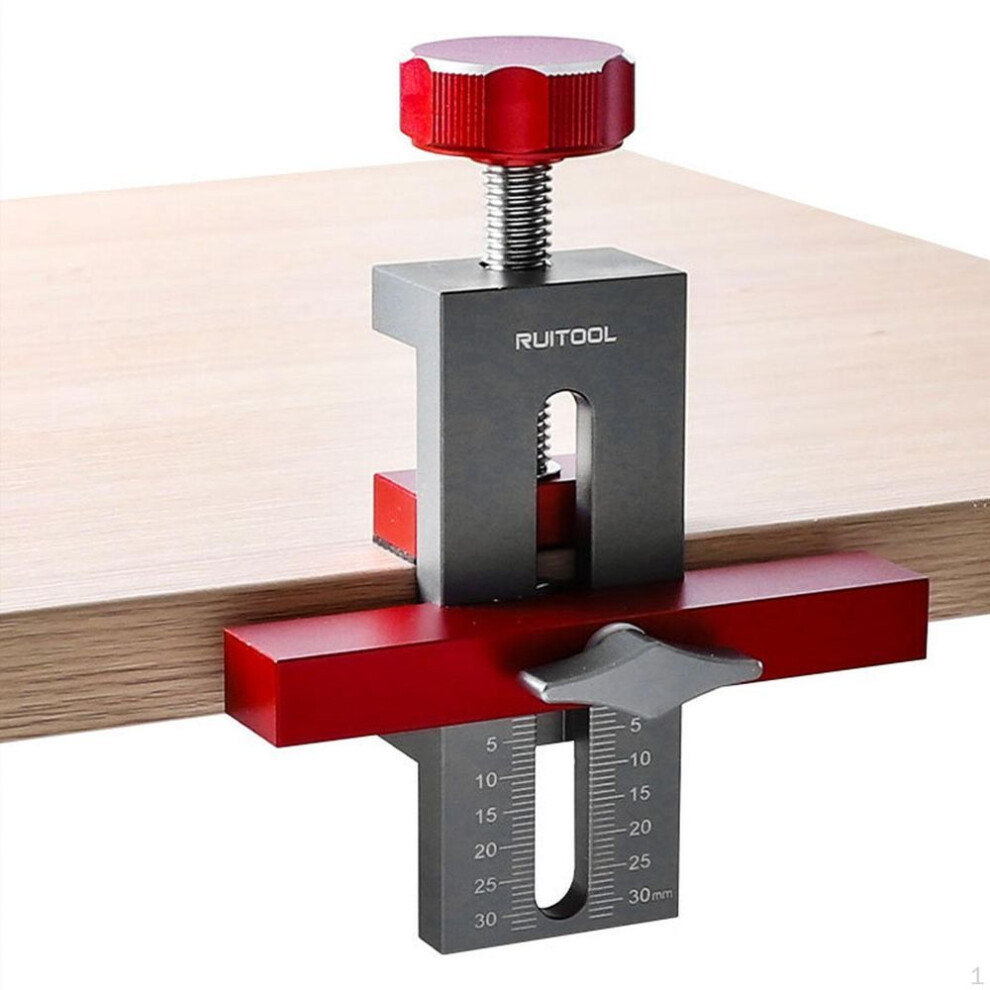 Cabinet Door Mount Hardware Jig With Clamp For Woodworking Sturdy Compact 0-40mm Adjustable