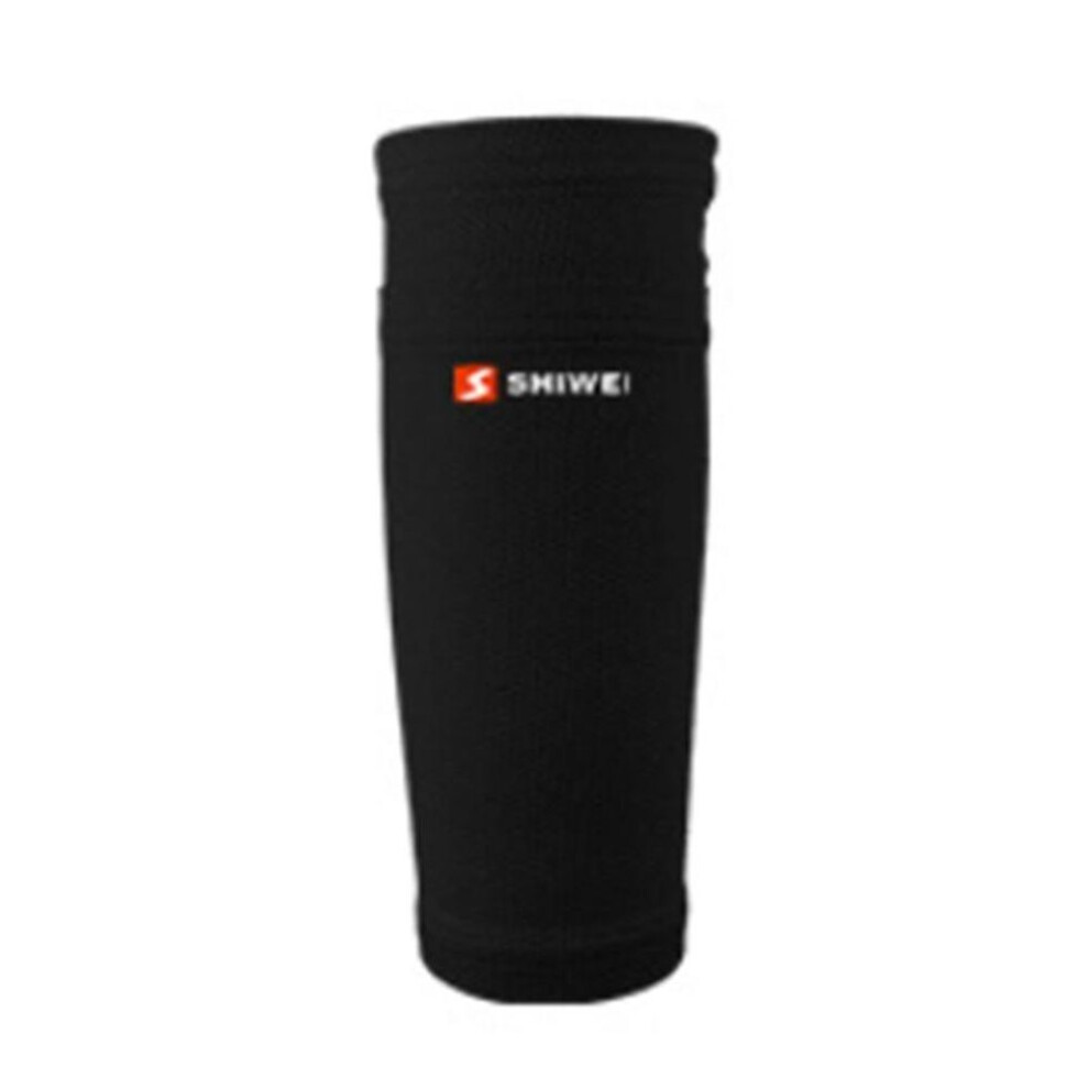 (black, S) Football Shin Guards Insert Type Adult Youth Pocket Socks