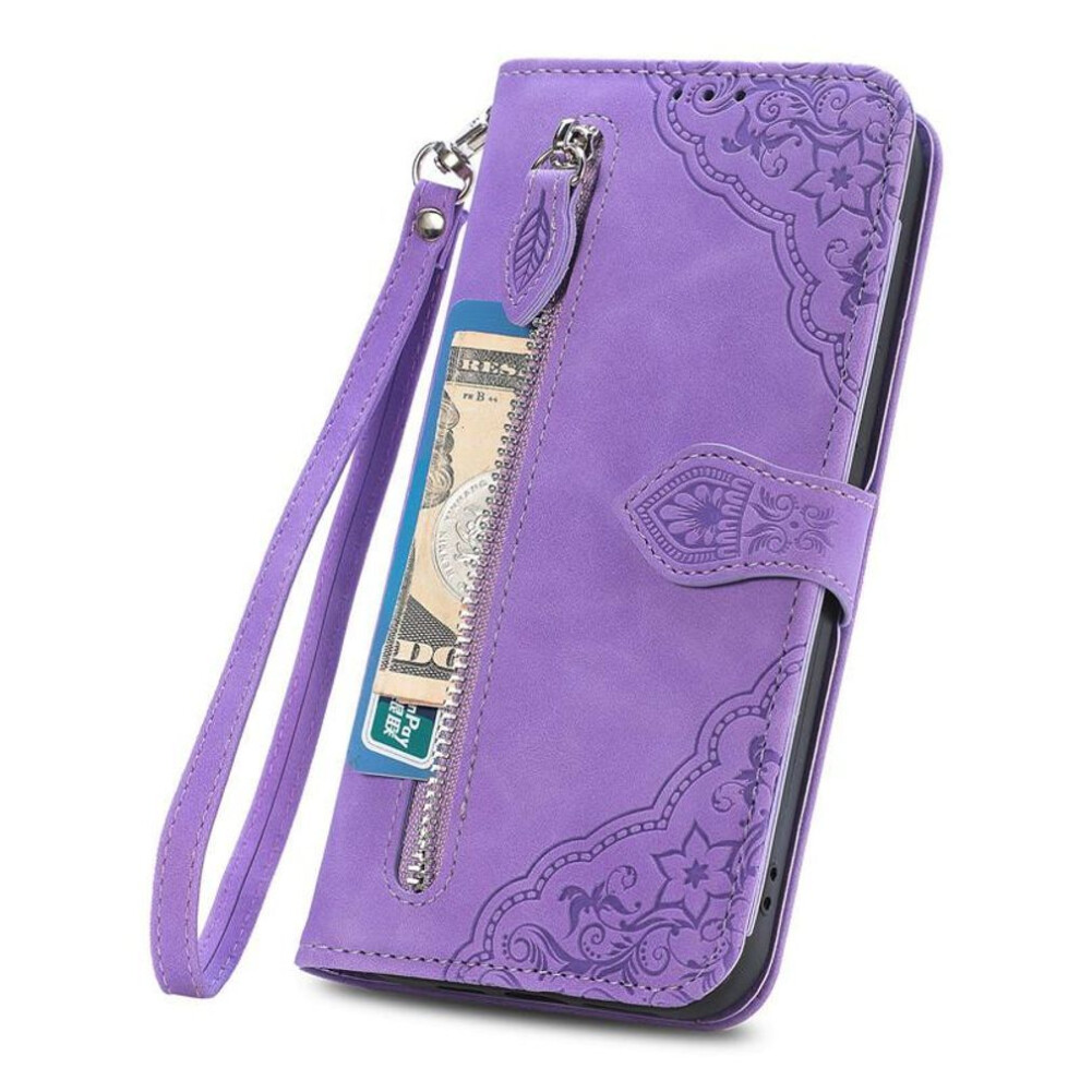 (purple, Redmi Note 11T Pro) Flip Leather Phone Case For Samsung Galaxy A53 A73 A33 A23 A13 A14 A34 A54 A21S A22 A32 A52 A30 A50 A70 A51 A71 Zipper Wallet Multi Card Cover Coque