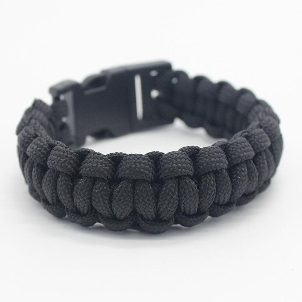 (black) Rui Rui Yu Parachute Cord Survival Bracelet With Emergency Hiking Paracord Bracelet Buckle Kit Rope Wristband