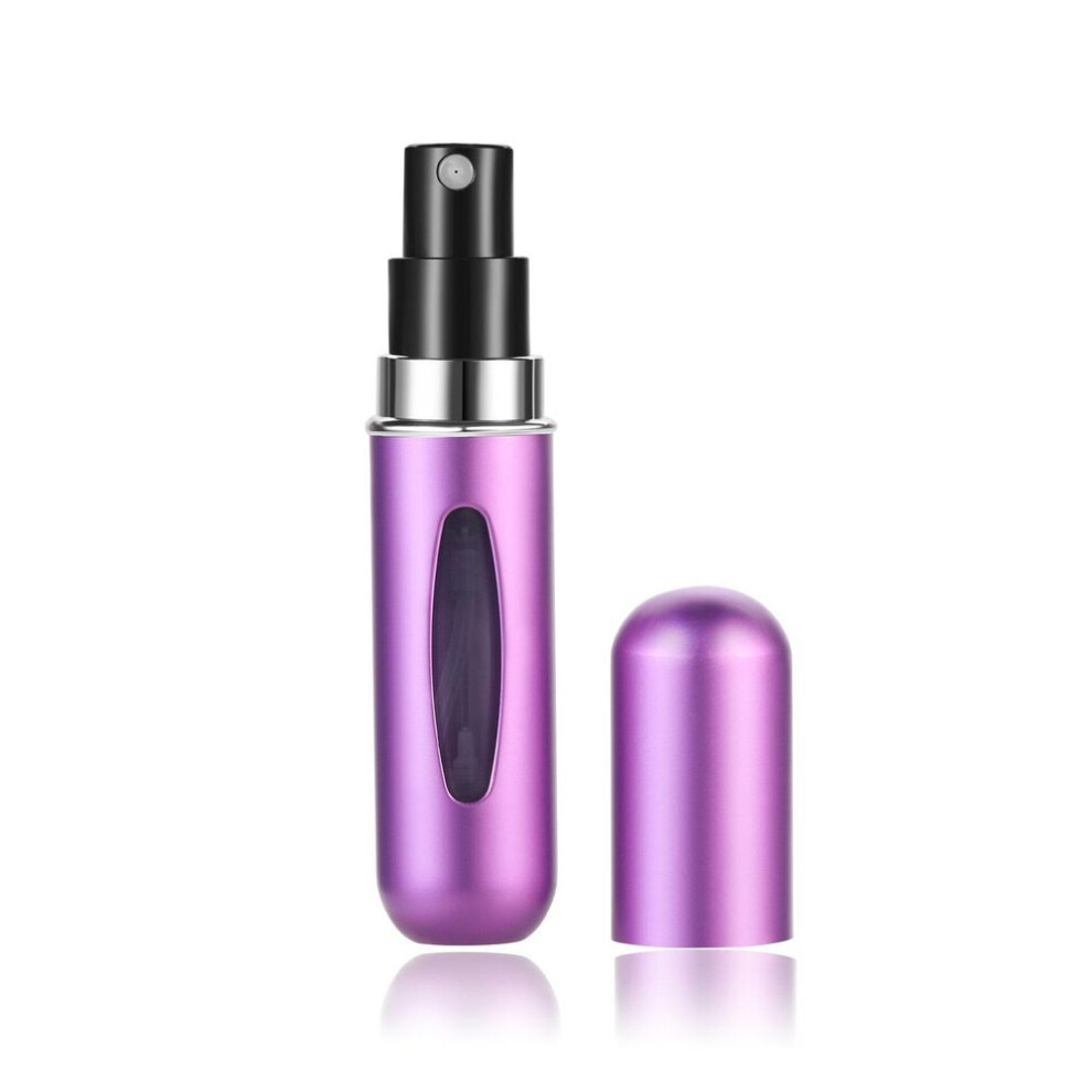 (purple, 5ml&matteMetal) 5ml Top Quality Mini Perfume Atomizer Portable Liquid Container For Cosmetics Spray Bottle Refillable Traveler Atomiser Sprayer Xyz
