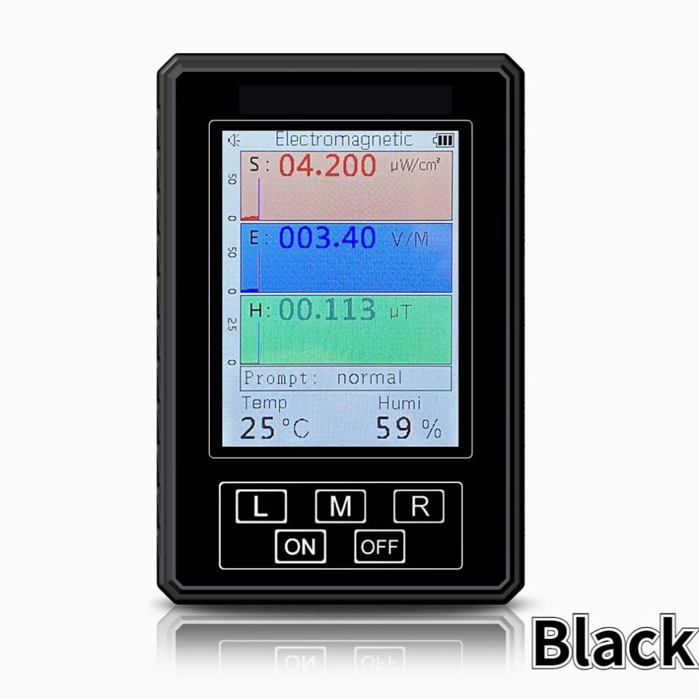 (black) BR-9A-XR-2-PRO Handheld Electromagnetic Field Radiation Detector Tester Portable Radiation Dosimeter Monitor Tester EMF Meter