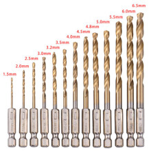 Hss Set 13pcs Blocage Tige Hexagonale Foret Bit En Acier Mixte Fraises Taille