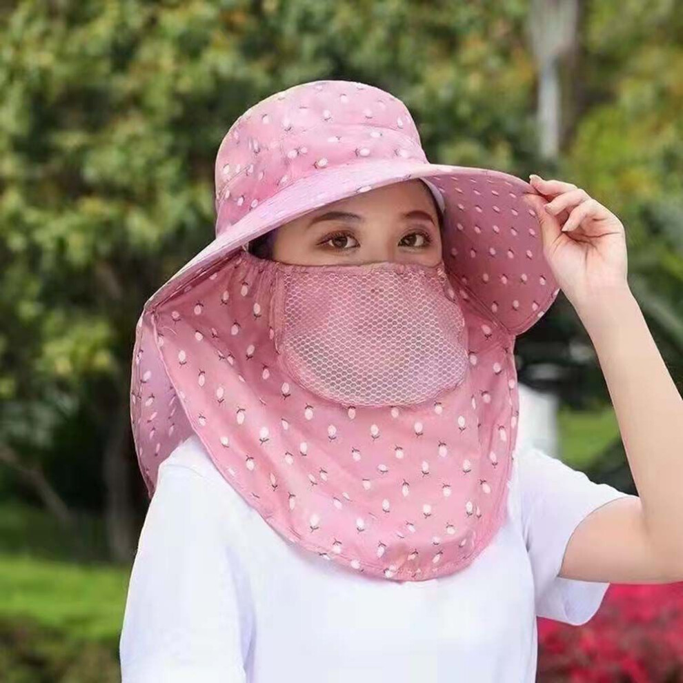 (dark pink) Mother Sun Hat Big Brim Hiking Caps Women Sun Hat With Neck Flap Bucket Hat Summer Uv Protection