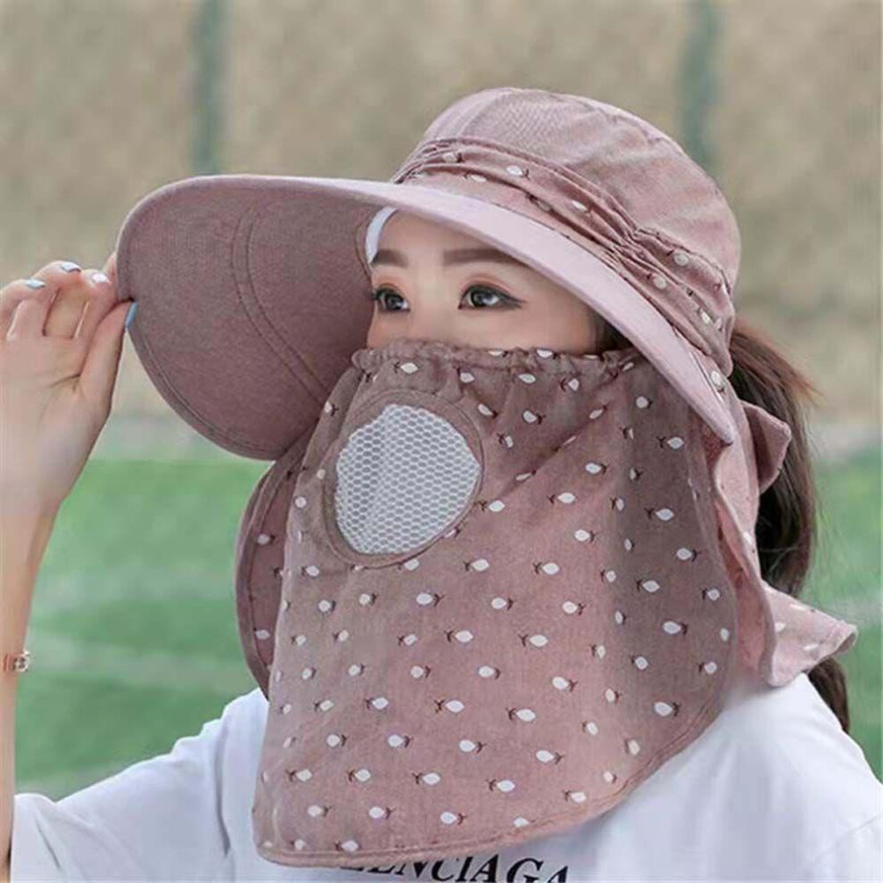 (coffee) Mother Sun Hat Big Brim Hiking Caps Women Sun Hat With Neck Flap Bucket Hat Summer Uv Protection