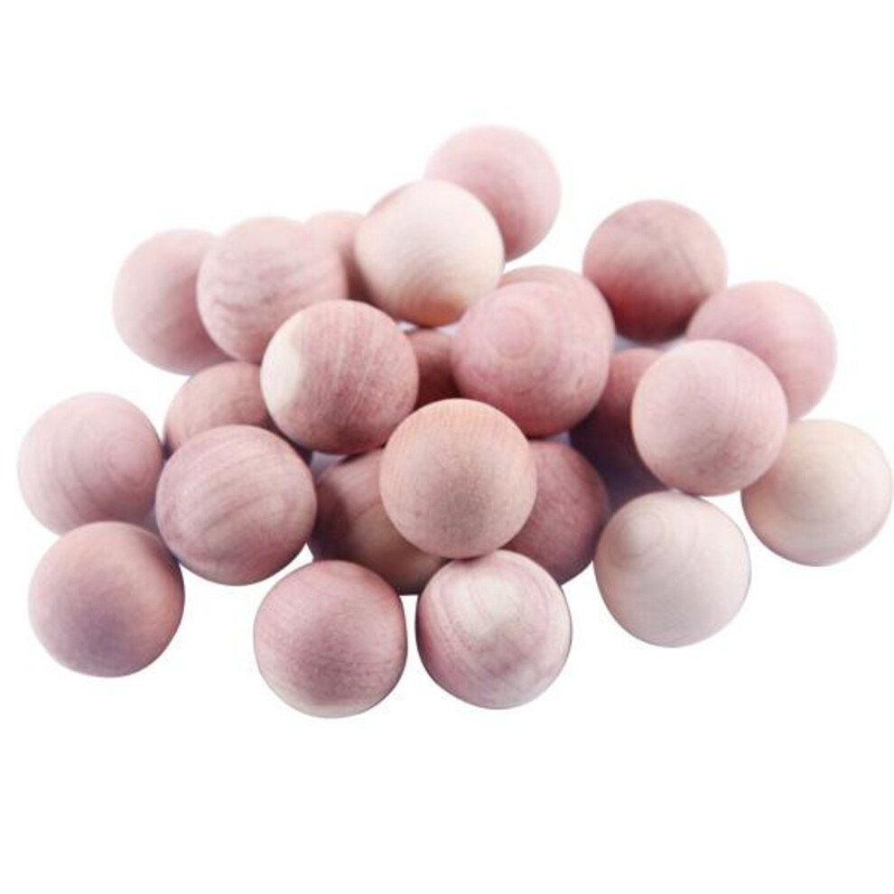 24pcs Cedar Wood Balls Natural Aromatic Anti-corrosive Wardrobe Supplies For Moth And Cockroach Prevention