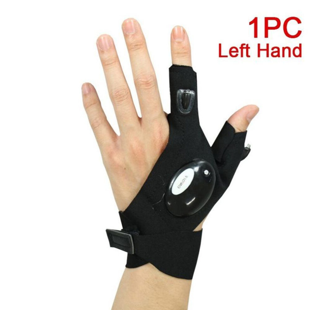 (Left) Night Light Waterproof Fishing Gloves With Led Flashlight Outdoor Gear Cycling Practical Durable Fingerless Gloves