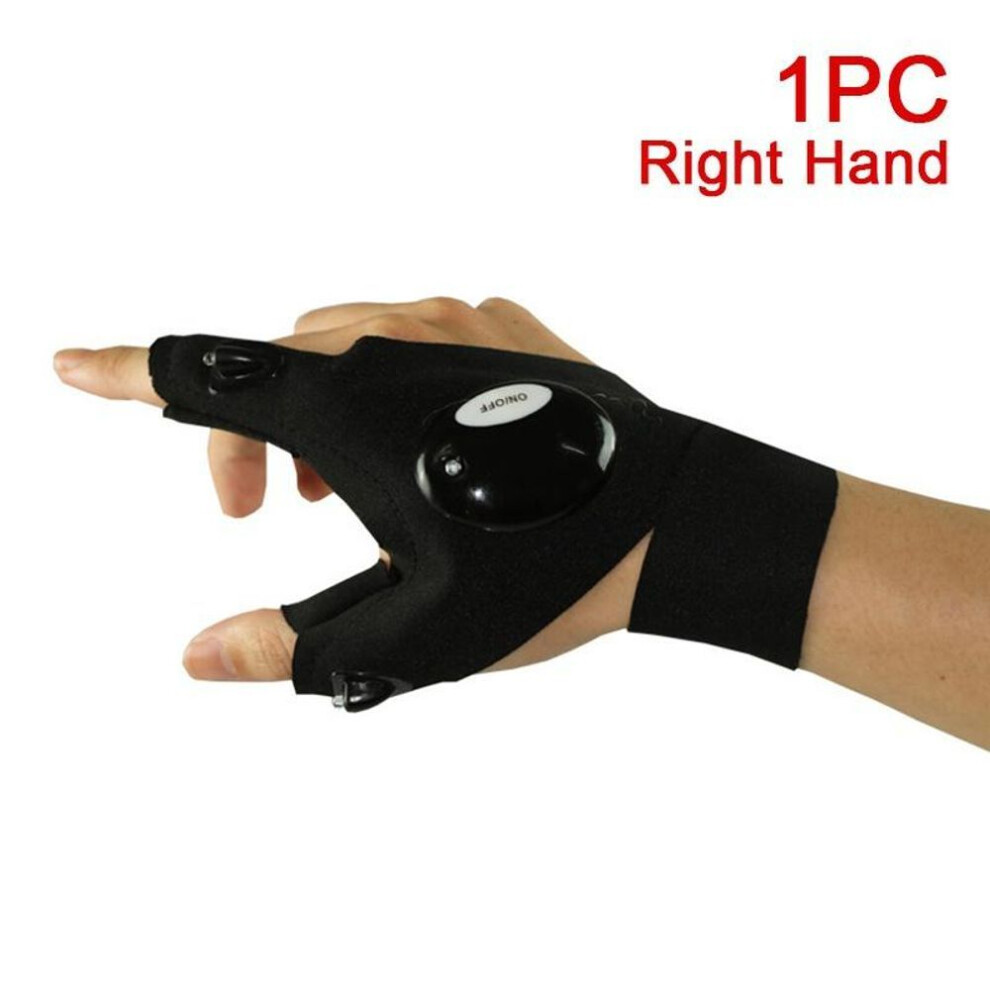 (Right) Night Light Waterproof Fishing Gloves With Led Flashlight Outdoor Gear Cycling Practical Durable Fingerless Gloves