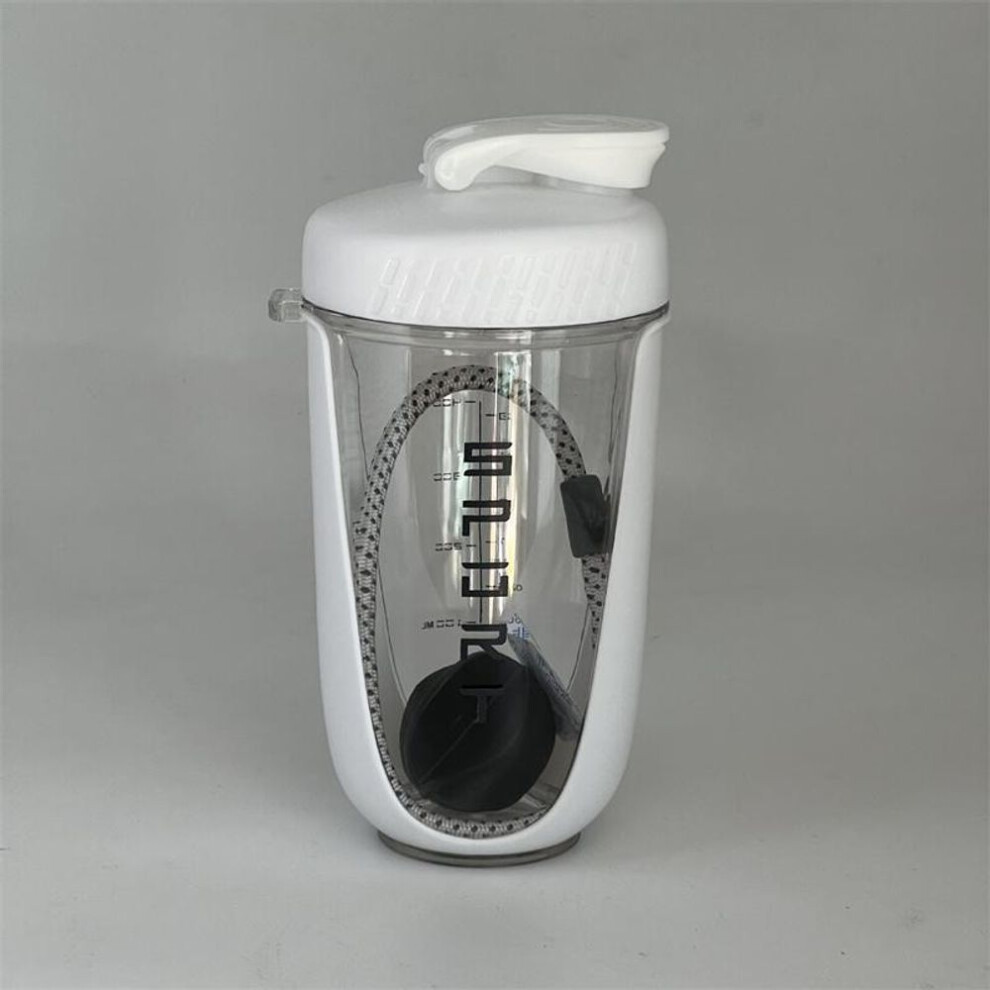 (white) 600ml Blender Shaker Bottle With Whisk Ball Plastic Protein Shakes Leakproof Cup For Workout Gym Sport