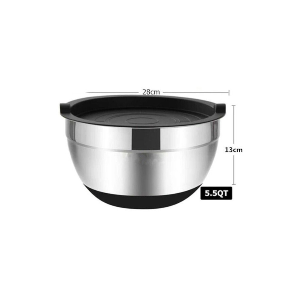(6) Stainless Steel Storage Bowls With Lids Salad Bowl New Mixing Bowls