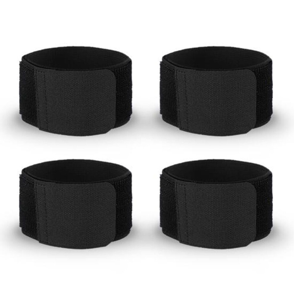 (black) 4pcs Soccer Shin Guard Strap Anti Slip Football Sports Protective Gear Legging Shin Fixed Straps Lightweight Ankle Guard Elastic Bands For Kicking