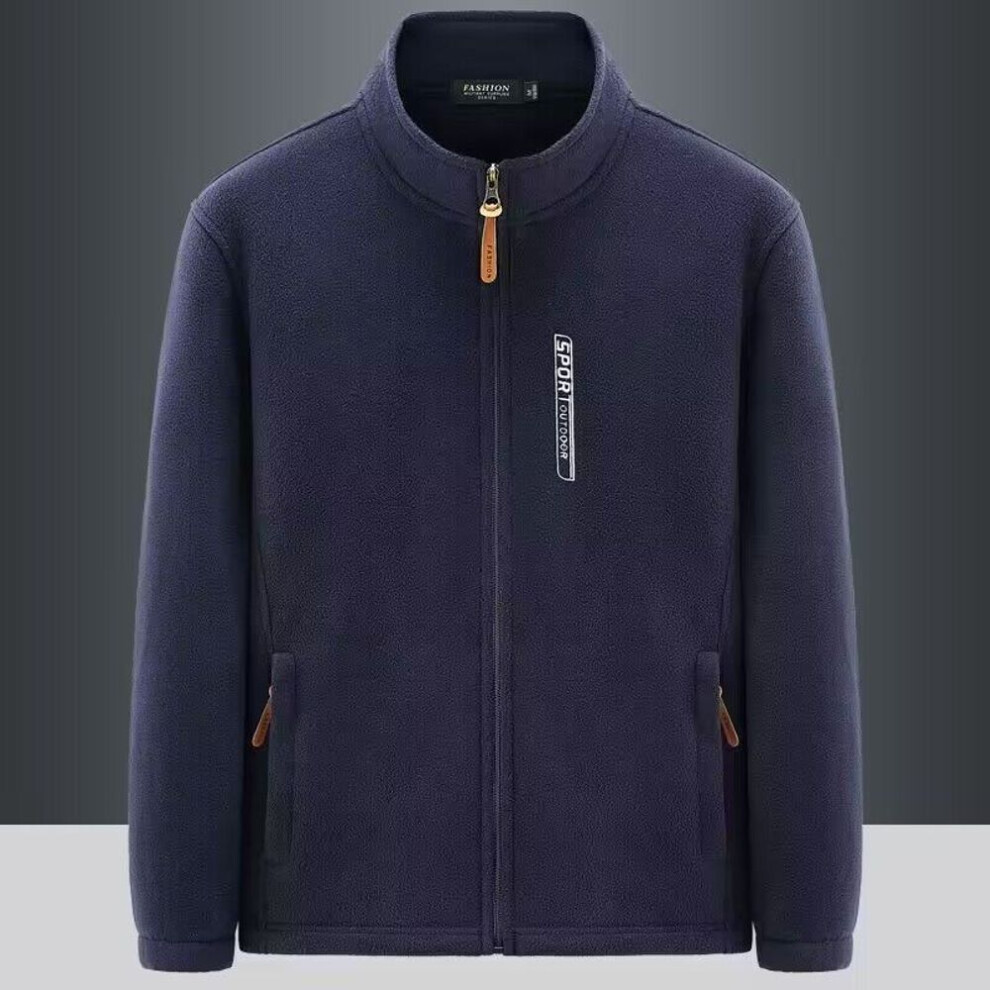 (blue, XL) Outdoor Plus Velvet Thick Sweater Men&apos;s Warm Clothing Autumn and Winter Jacket Loose Large Size Polar Fleece Casual Cardigan Jacket