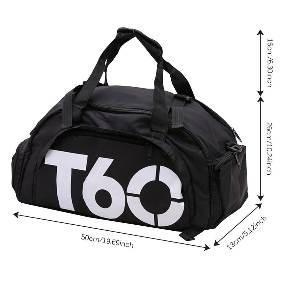 (white) Women Men Gym Bag Backpack Fitness Bags Outdoor Shoulder Bag Large Capacity Travel Bag