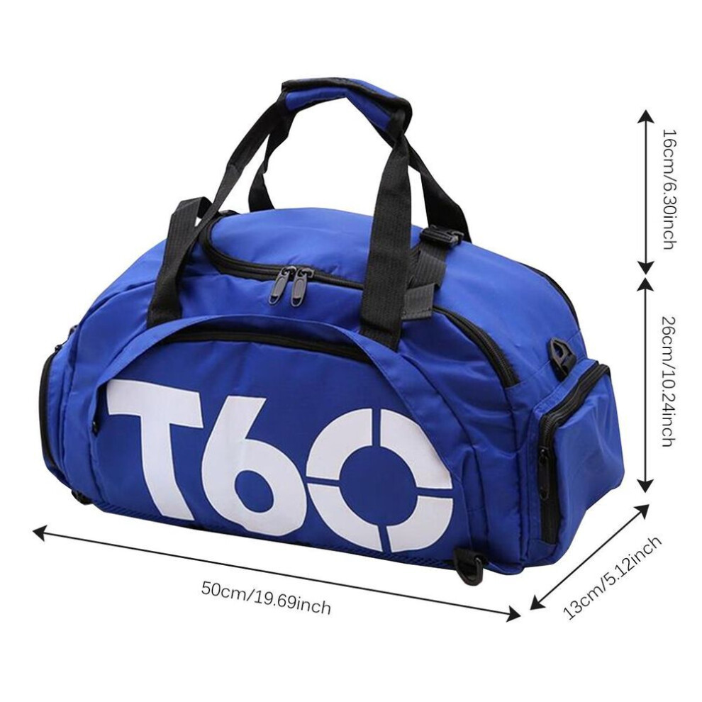 (blue) Women Men Gym Bag Backpack Fitness Bags Outdoor Shoulder Bag Large Capacity Travel Bag