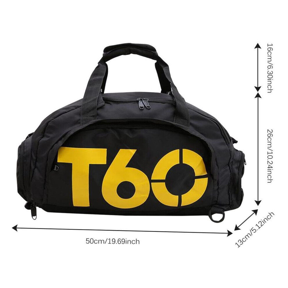 (yellow) Women Men Gym Bag Backpack Fitness Bags Outdoor Shoulder Bag Large Capacity Travel Bag