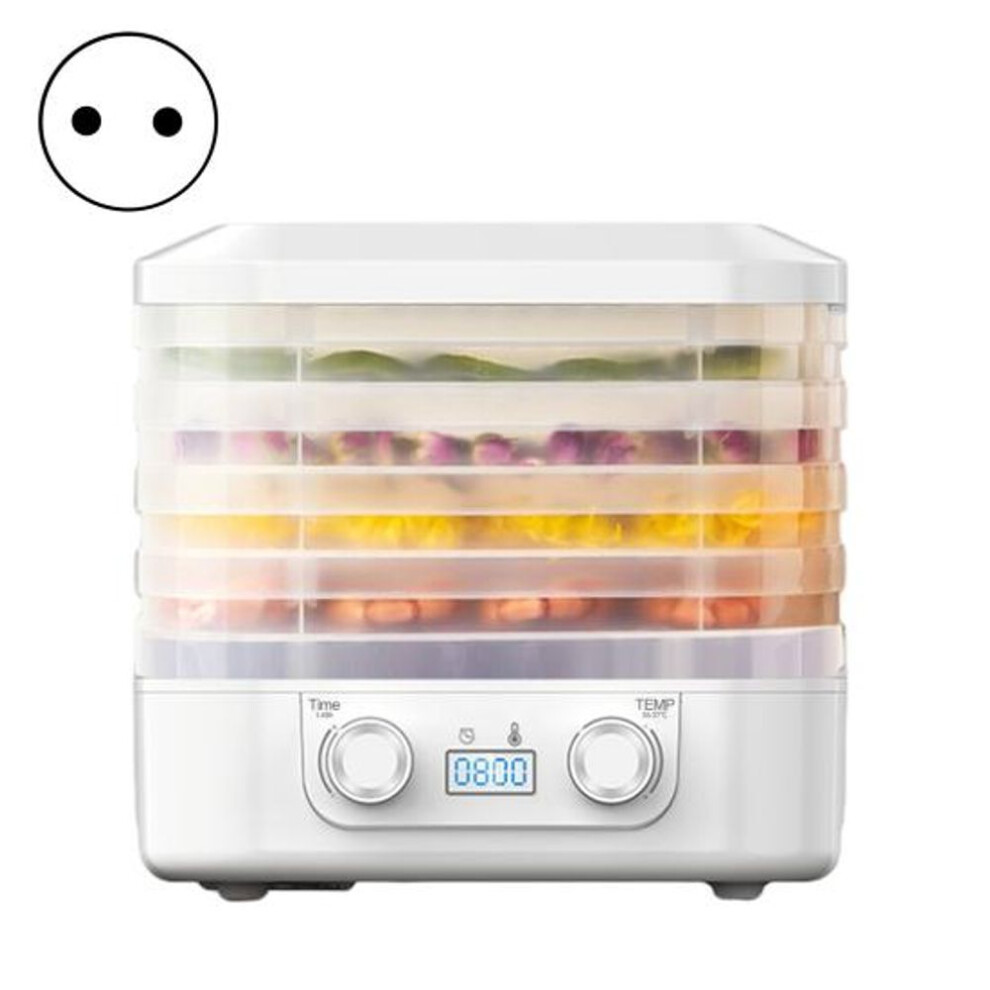 (white, EU Plug Five Layers) Food Dehydrator With Adjustable Timer Temperature Control Large Capacity 5 Layers Compact Eu Plug Electric Food Preserver Machine