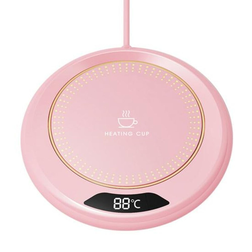 (pink) Mug Warmer Electric Coffee Cup Heated Coaster With 3-temp Settings Waterproof Usb Plug-play Water Cup Heating Pad