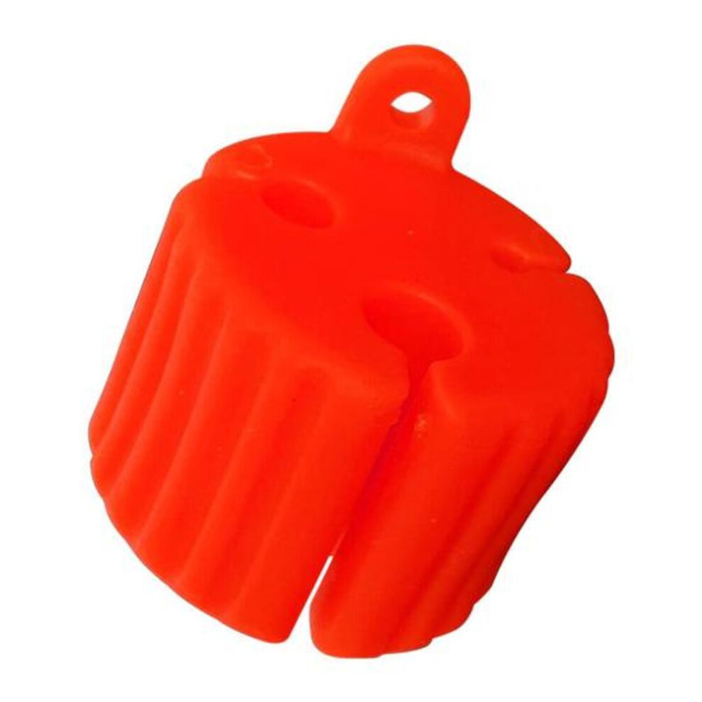 (orange) Fishing Rod Silicone Fixed Ball 3/6/8mm Holes Scratch Free Colorful Mini Wear Resistant Reusable Fishing Pole Protector Clip Holder Fishing