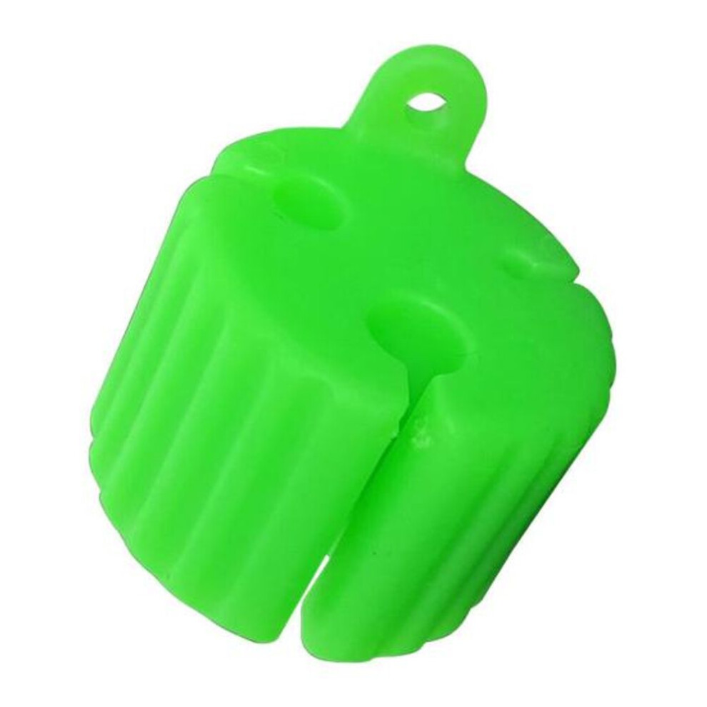 (green) Fishing Rod Silicone Fixed Ball 3/6/8mm Holes Scratch Free Colorful Mini Wear Resistant Reusable Fishing Pole Protector Clip Holder Fishing