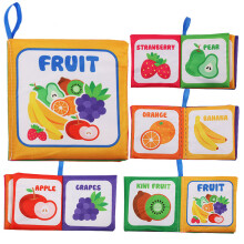 (Fruits) Baby Book Cloth Toy Early Educational Washable Enlightenment Soundproducing