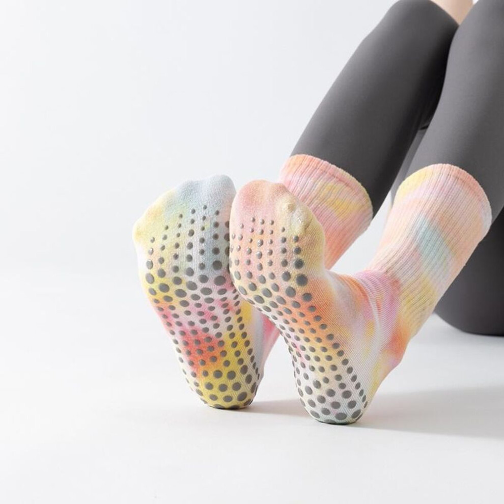 (yellow) Yoga Socks Women&apos;s Sports Socks Running And Fitness Professional Pilates Indoor Anti Slip Yoga Socks
