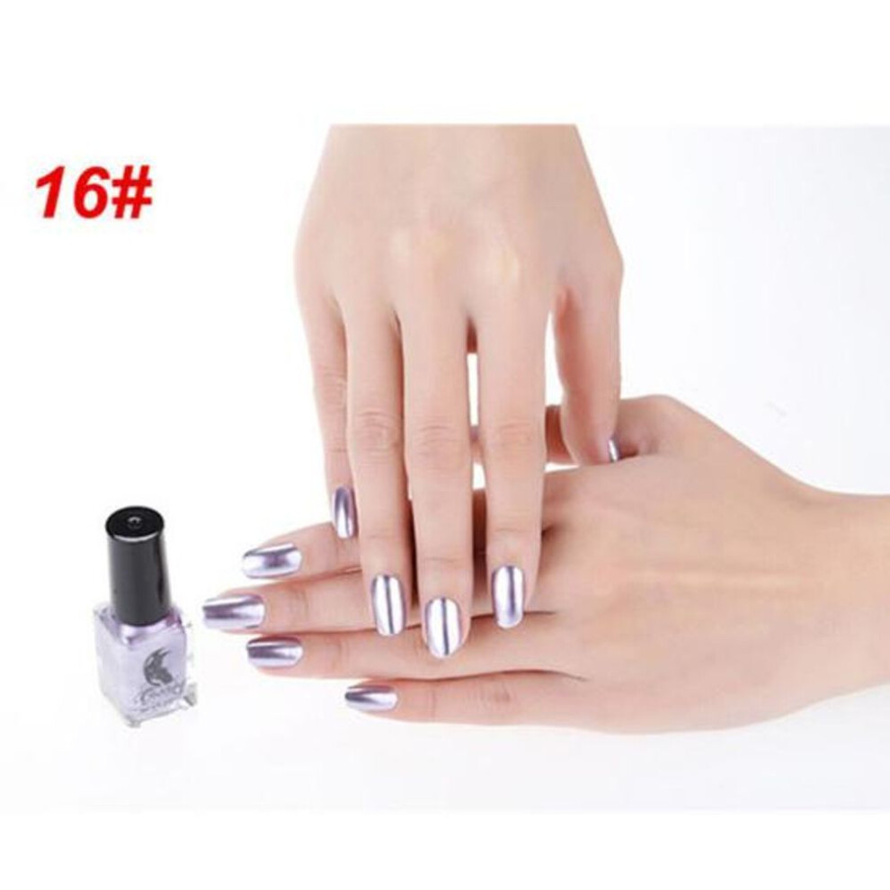 (#16 Mirror Light Purple) 6ml Metallic Chrome Mirror Effect Manicure Tool?Nail Art Polish Varnish Sticker