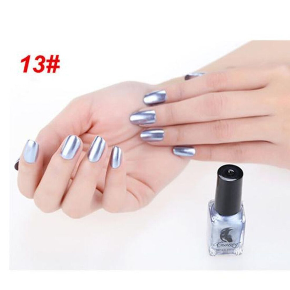 (#13 Mirror Light Blue) 6ml Metallic Chrome Mirror Effect Manicure Tool?nail Art Polish Varnish Sticker