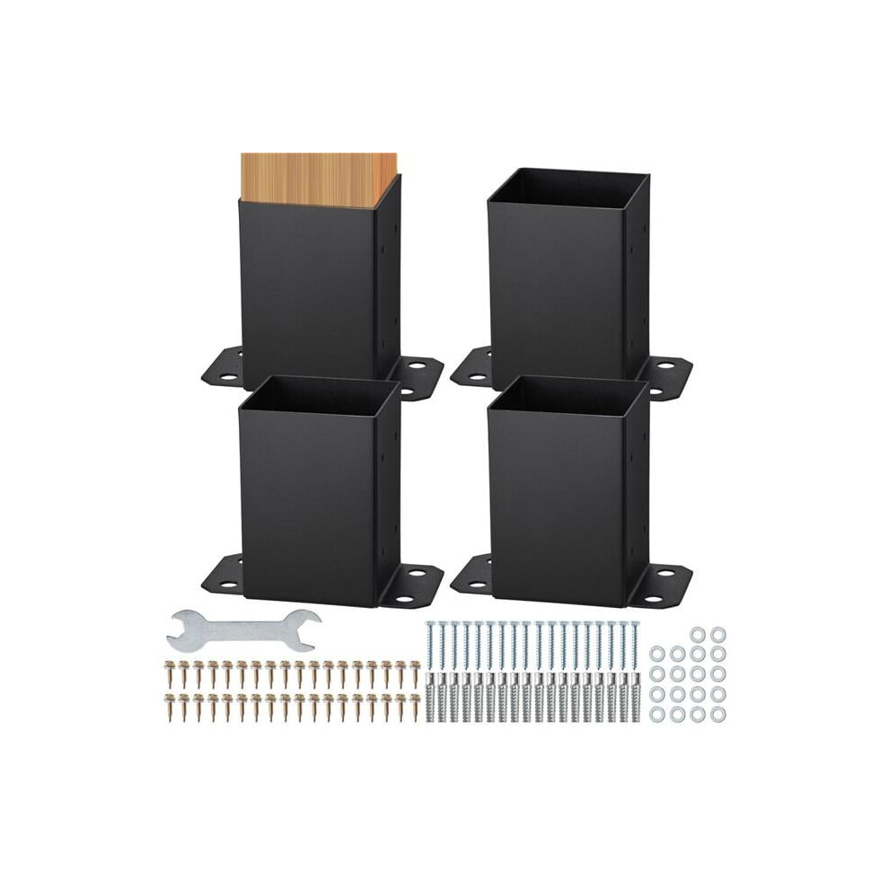 Vevor QBLZDZTG4J44INMMHV0 4 x 4 in. Heavy Duty Wood Post Fence Post Anchor Brackets - Pack of 4