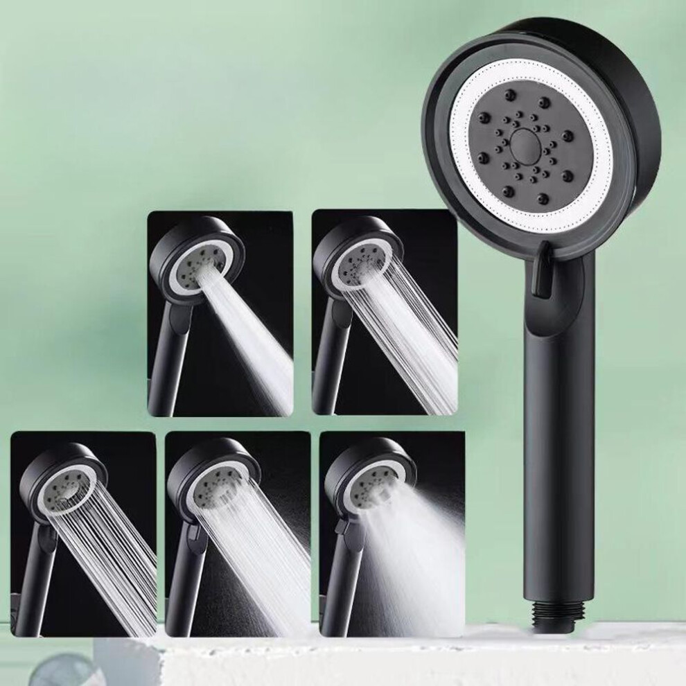 (black, 1pc) 5 Modes Shower Head High Pressure Showerhead Portable Filter Rainfall Faucet Tap Bathroom Bath Home Innovative Accessories