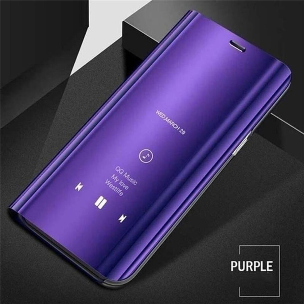 (purple, Samsung Galaxy A54 5G) Mirror Flip Leather Case For Samsung Galaxy S23 S22 S21 Ultra Plus A04s A14 A54 A23 A33 A53 A73 A13 A22 A52s M23 M13 4g 5g Clear View Book Stand Cover