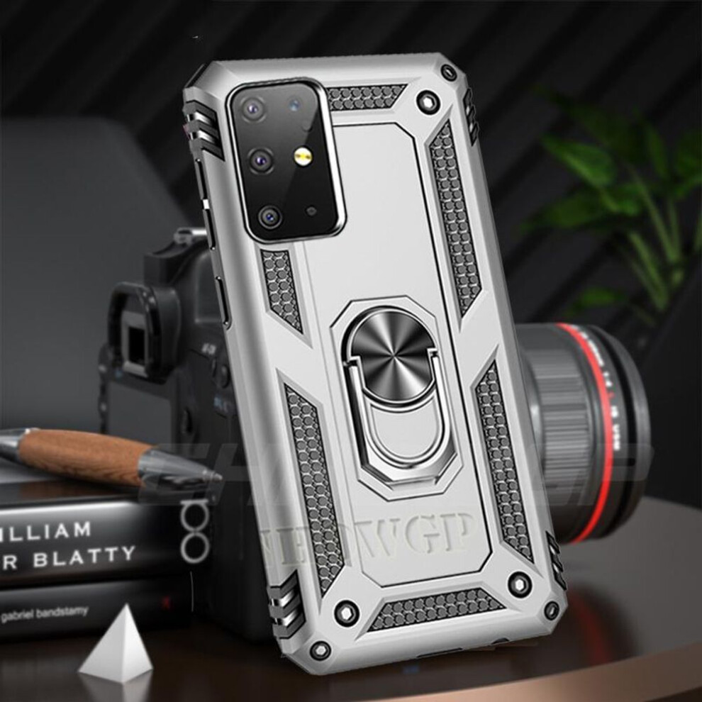 (, Samsung A70e) Shockproof Magnetic Armor Case For Samsung Galaxy A51 A71 A21s A50 A70 A70 A01 A11 A21 A31 A41 A81 A91 A40 A20 A10 S S20 S10 S9 Silver 9137252364947