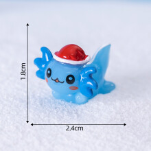 (Blue) Whimsical Resin Christmas Dragon Crystal Snowball Decoration Micro Landscape