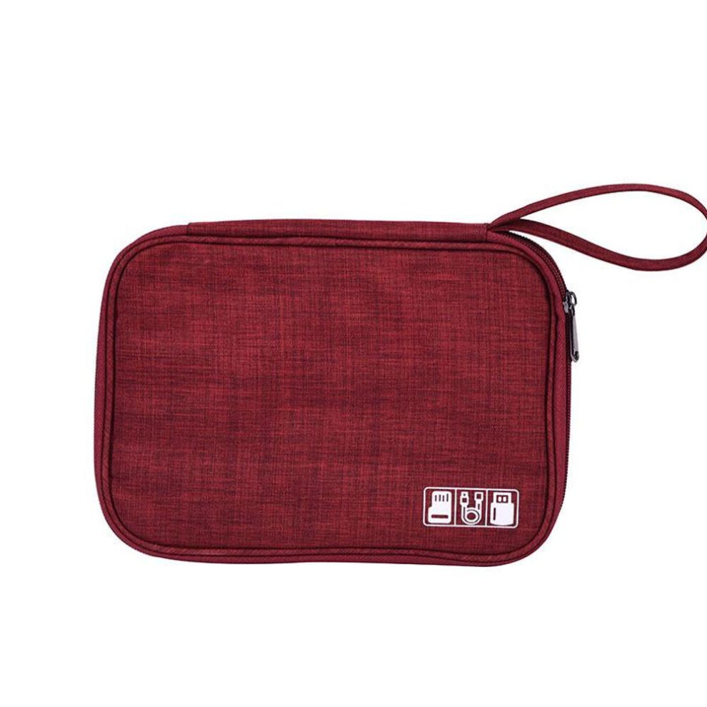 (burgundy) Cable Organizer Bag Travel Electronic Organizer Electronics Accessories Carrying Case For Charger, Power Bank, Cell Phone, Flash Card, Usb, Cord